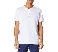 Camel Active Maglietta a Maniche Corte Henley con Bottoni T-Shirt, Bianco, 4XL Uomo