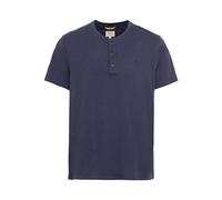 Camel Active Maglietta da Uomo Henley a Maniche Corte con Bottoni, Blu Scuro, L
