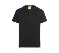 Camel Active Maglietta da Uomo Henley a Maniche Corte con Bottoni, Nero, L