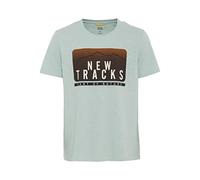 camel active T-Shirt a Maniche Corte con Stampa Motivo in Cotone Biologico, Verde Chiaro, M Uomo