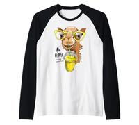 Camel Be Cool And Drink Smoothie Godetevi Camping Dubai Maglia con Maniche Raglan