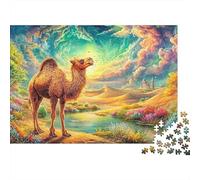 Camel by A Tranquil Desert Stream Puzzle Da 1000 Pezzi Desert-style Camel Ideale Per Il Piacere Familiare, Adulti E Bambini 70x50cm/1000pcs