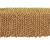 Camel Gold, Dark Rust 3" Frangia Bullion Con Bordo Intrecciato [5 Yards]