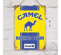 Camel Racing Replica Vintage Retro Garage Shed Car Rally Tin Sign Metal Sign Metal Poster Metal Decor Metal Painting Wall Sticker Vintage Tin Sign 7.8 * 11.8 inch(L * W)