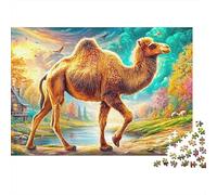 Camel Walking by Stream at Dawn Puzzle Da 1000 Pezzi Desert-style Camel Divertimento Di Ingegno Per Adulti E Bambini 70x50cm/1000pcs