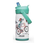 CamelBak Thrive Flip Straw Kids - Borraccia termica in acciaio inox, 350 ml, motivo: cani da ciclismo