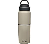 Camelbak Prodotti MultiBev Bottiglia d'acqua e tazza da viaggio - Acciaio inossidabile isolato sottovuoto - Dune - Bottiglia da 17 once e tazza da 12 once