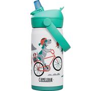 CamelBak Thrive Flip Straw Kids - Borraccia termica in acciaio inox, 350 ml, motivo: cani da ciclismo