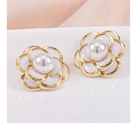 Camelia Bottoni Madreperla Fai da Te Maglione Cardigan Coat Metallo con Gambo