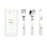 Camelia in fiore Set di 3 posate per bambini, set di posate riutilizzabili, coltello, forchetta e cucchiaio, stoviglie portatili per la protezione alimentare dei bambini