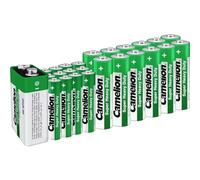 Camelion 10102500-1 - Batterie super pesanti, set risparmio domestico, 25 pezzi, 12 x AA, 12 x AAA e 1 x 9 V, batterie usa e getta per dispositivi elettronici quotidiani per garantire la fornitura di