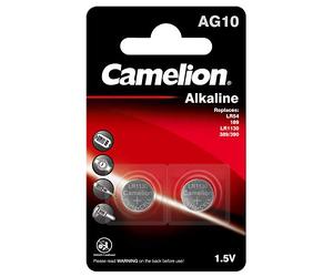 Camelion 12050210 cellule senza mercurio Bottone alcaline AG10/LR54/LR1131/389, 1,5 V, 2 pezzi)