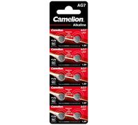 Camelion 12051007 - Pile a bottone alcaline, senza mercurio, AG7/LR57/LR926/395 (1,5 V, confezione da 10)