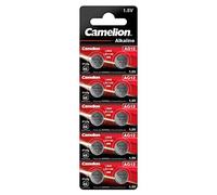 Camelion 12051012 - Batteria alcalina a bottone senza mercurio AG12/LR43/LR1142/386 da 1,5 Volt, set da 10 pezzi, capacità 108 mAh