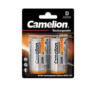 2 Camelion D Nimh Ricaricabile batteries HR20 Accu 1.2V NI-MH 2500mAh 2BL Nuovo
