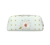 Camellia in Bloom - Custodia in pelle leggera e portatile con cerniera, 20,5 x 5,5 x 8 cm, per ufficio, viaggi, trucchi, Oro, Taglia unica, Portamonete