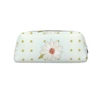 Camellia in Bloom - Custodia in pelle leggera e portatile con cerniera, 20,5 x 5,5 x 8 cm, per ufficio, viaggi, trucchi, Argento, Taglia unica, Portamonete