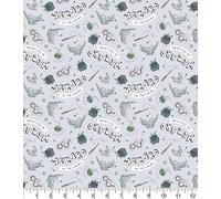 CAMELOT FABRICS Tessuto in cotone grigio 100% cotone con licenza ufficiale Harry Potter Wizard in Training, ideale per artigianato, trapunte, cucito, bandiere; al metro, CAM23800732-03