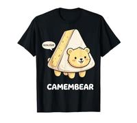 Camembear Bonjour Gioco di Parole per Amanti Camembert Maglietta