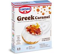Cameo Greek Caramel Preparato per Dessert con Fondo Biscotto, Crema Base Yogurt Greco e Topping al Caramello Salato 104g