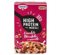 Cameo High Protein Muesli, Cereali Proteici Con Cioccolato Fondente, Croccanti Mandorle E Nocciole Tostate, 300g