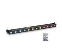 CAMEO TRIBAR 200 IR BARRA A 12 LED TRICOLORE DA 3 W IN ALLOGGIAMENTO NERO CON TELECOMANDO IR