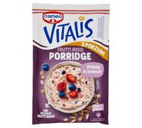 Cameo Vitalis Porridge Gusto Frutti Rossi, con Fiocchi Integrali di Avena e Delicati Frutti Rossi, Fonte di Proteine, Preparato Istantaneo Pronto in 3 minuti per 3 Porzioni da 168 g