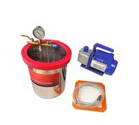 Camera a vuoto in acciaio inossidabile da 2/3/5 galloni con pompa a 3 cfm, serbatoio antischiuma for resina epossidica, colla AB 9 l/12 l/20 l Uso industriale(2Gal RS-1)