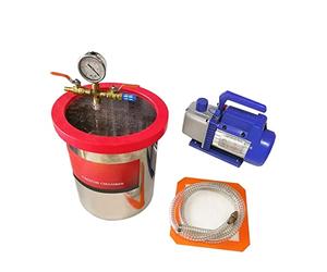 Camera A Vuoto In Acciaio Inossidabile Da 2/3/5 Galloni Con Pompa A Vuoto Da 3 Cfm Canna Antischiuma For Resina Epossidica Colla AB 9L/12L/20L(3Gal RS-1)