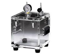Camera a Vuoto in Acrilico, Kit di Degasaggio Trasparente, con Manometro E Valvola a Sfera, Sportello Anteriore, per Degasaggio di Silicone, Resine Epossidiche E Oli Essenziali, 20×20×20cm