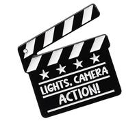Camera Action Clapperboard Pins, Metallo Film Spilla Accessorio, Viaggio Lapel Pins, Distintivo Direttore Cinematografico, Creativo Guardaroba Styling, Refer to description, Zinco,