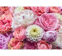 Camera Carta da Parati Fotografica 368x254cm Colorato Rosa Floreale Viola Bianco