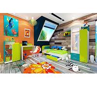 Camera completa arredamento competo camerette ragazzi arredo x cameretta bambini camere verde/blu scrivania Armadio ripiano libreria cassetti cassettiera x studio x lavoro CCU1