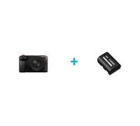 Camera da cinema Canon EOS C50 Full Frame 7K Open Gate RF, 12 bit RAW, EVF, Wi-Fi, schermo touch 7,62 cm, bundle con batteria LP-E6P Nera - Nouvo