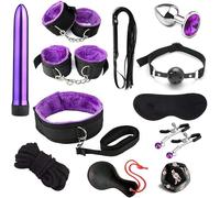 Camera da letto Coppie, 12 cinture di yoga in nylon viola, set di allenamento di forza, regalo di coppia
