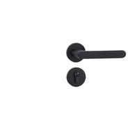 Camera da letto in legno massello nera for uso domestico in lega di zinco, silenziosa, moderna e semplice, serratura magnetica for porta hardware con serratura divisa(Yahei 7255 round magnetic)