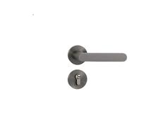 Camera da letto in legno massello nera for uso domestico in lega di zinco, silenziosa, moderna e semplice, serratura magnetica for porta hardware con serratura divisa(Gun gray 5845 magnetic)