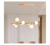 Camera da letto leggera a sospensione in legno per sala da pranzo con tonalità di vetro rotondo in stile Nordico lampade a sospensione Flandesi lampadario per apparecchi moderni per la cucina