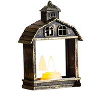 Camera da letto Plus Nursery - Mini lampada da tavolo a forma di casa con luce gialla calda a risparmio energetico 0,06 W LED PP plastica vetro costruzione bianco/nero/bronzo LED notte per luce (A)
