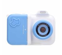 Camera da Stampa Immediata, Doppio Lente per Pressione Istantanea Flash con Carta da Stampa a 5 Rulli per Record di Vita (Bianco blu)