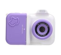 Camera da Stampa Immediata, Doppio Lente per Pressione Istantanea Flash con Carta da Stampa a 5 Rulli per Record di Vita (Bianco blu) (Roseato e bianco) (bianco viola)
