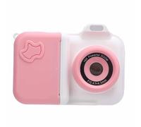 Camera da Stampa Immediata, Doppio Lente per Pressione Istantanea Flash con Carta da Stampa a 5 Rulli per Record di Vita (Bianco blu) (Roseato e bianco)