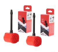 Camera d'aria per bici da 40,6 cm, 2 pezzi, in TPU, con valvola Presta e adattatore per telaio per ciclismo sicuro (349 1.0-1 3/8) 65 mm)