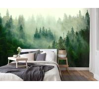 Camera Decorazione Carta da Parati 3.12x2.19m Foresta Verde Alberi Natura Grande