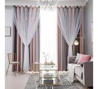Camera dei bambini decorata, camera da letto per bambine, tende rosa, viola e verdi per la camera dei bambini, tende per la camera delle bam