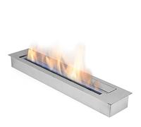 Camera di combustione in acciaio inox, 100 cm, doppia parete, 5,0 litri, inserto per bruciatore a etanolo biologico, bruciatore da incasso, anche per esterni, focolare da giardino