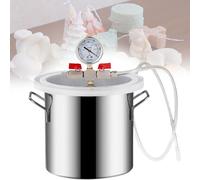 Camera di degassamento sottovuoto con coperchio acrilico e tubo flessibile ad alta pressione per applicazioni epossidiche e siliconiche