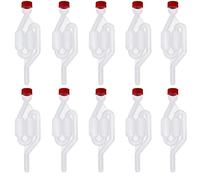 Camera di equilibrio a forma di S per la produzione di vino e birra, kit di camera di equilibrio per fermentazione ad alta trasparenza da 10 confezioni con tappi per produzione di birra fatta in casa