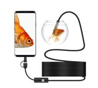 Camera di ispezione endoscopica USB - Telecamera di serpente con luce - Endoscopio industriale da 7 mm, endoscopio HD resistente all'acqua, interfaccia di tipo C con 6 LED telefoniche, computer