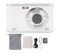 Camera digitale 4K 48mp a doppia fotocamera a doppia fotocamera 2.8in Schermata IPS Funzione WebCam Compact Kids Selfie Camera per adolescenti principianti (Bianco)